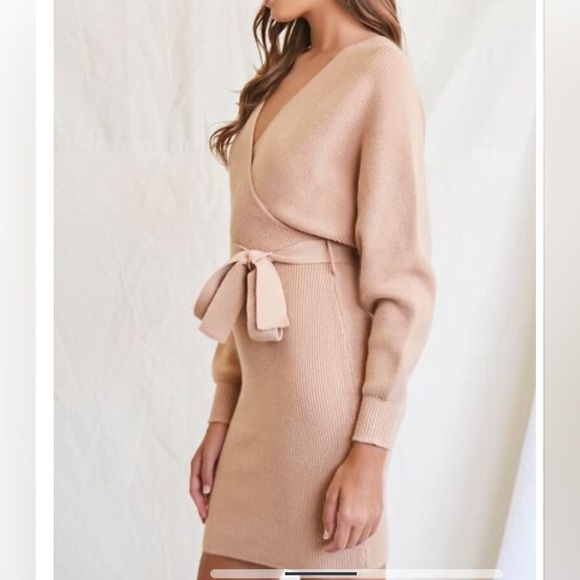 Sweater-Knit Wrap Dress - Picture 2 of 8